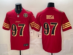 (Logo 3) San Francisco 49ers 5 Generations Red #97 NFL Jersey-0840