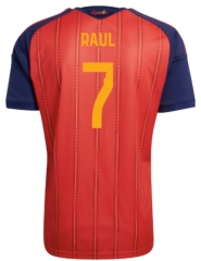 (S-4XL) 26-27 Spain Home Red (Raul  #7) Thailand Soccer Jersey AAA