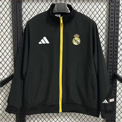 (S-3XL) 25-26 Real Madrid Black Waterproof Coat-7209