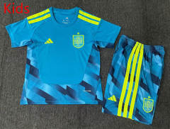 2026 World Cup Spain Goalkeeper Blue Kids/Youth Soccer Uniform-2483