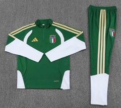 26-27 Italy Green Thailand Soccer Tracksuit-2315