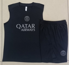 25-26 Jordan Paris SG Black Thailand Soccer Vest Tracksuit -815