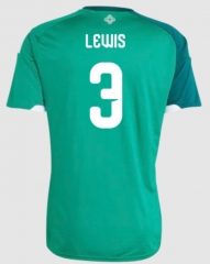 (S-4XL) 26-27 Northern Ireland Home Green (Lewis  #3) Thailand Soccer Jersey AAA-4506