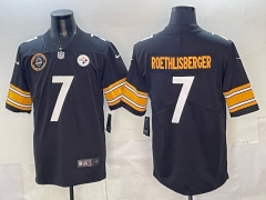 (Logo 3) Pittsburgh Steelers Black #7 NFL Jersey-0840