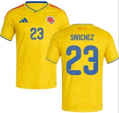 (S-4XL) 26-27 Colombia Home Yellow (SANCHEZ #23) Thailand Soccer Jersey AAA-403