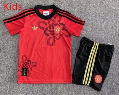 25-26 Commemorative Edition Manchester United Red Kids/Youth Soccer Uniform-7809