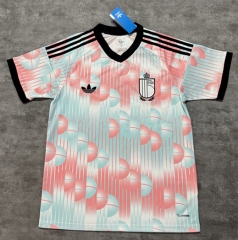(S-4XL) 2026 World Cup Belgium Away Pink&Blue Thailand Soccer Jersey AAA-4506