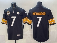 (Logo 2) Pittsburgh Steelers Black #7 NFL Jersey-0840