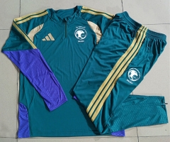 26-27 Saudi Arabia Dark Green Thailand Soccer Tracksuit-815