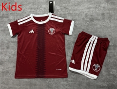 2026 Qatar Home Red Kids/Youth Soccer Uniform-4506