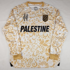 (S-4XL) 2025-2026 Special English Version Palestine Gold&Yellow LS Thailand Soccer Jersey AAA-2038