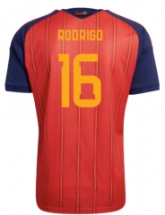 (S-4XL) 26-27 Spain Home Red (Rodrigo #16) Thailand Soccer Jersey AAA