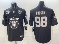(Logo 3) Las Vegas Raiders Black #98 NFL Jersey-0840