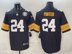 (Logo 5) Pittsburgh Steelers Black #24 NFL Jersey-0840