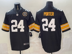 (Logo 2) Pittsburgh Steelers Black #24 NFL Jersey-0840