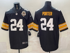 (Logo 3) Pittsburgh Steelers Black #24 NFL Jersey-0840