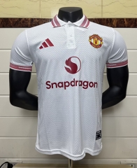25-26 Manchester United White Thailand Polo Shirt-6057