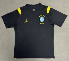 (S-4XL) 26-27 Brazil Black Thailand Training Soccer Jersey AAA-4728