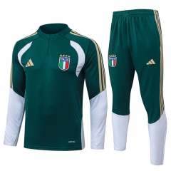 26-27 Italy Dark Green Thailand Soccer Tracksuit -815