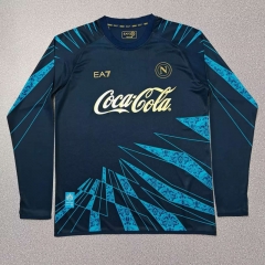 (S-4XL) 26-27 Special Version Napoli Cyan LS Thailand Soccer Jersey AAA-0485