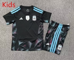 26-27 Argentina Goalkeeper Black Kids/Youth Soccer Uniform-7809