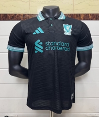 25-26 Liverpool Black Thailand Polo Shirt-6057