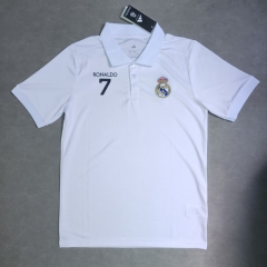 25-26 Real Madrid (#7  C.Ronaldo) White  Thailand Polo Shirt-4728