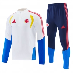 26-27 Colombia White Thailand Soccer Tracksuit-4627