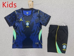 26-27 Brazil Away Royal Blue Kids/Youth Soccer Uniform-2483