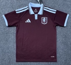 (S-4XL) 26-27 Aston Villa Home Dark Red Thailand Soccer Jersey AAA-9070