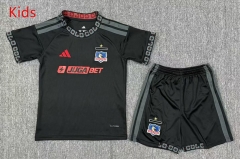 26-27 Colo-Colo Away Black Kids/Youth Soccer Uniform-6149