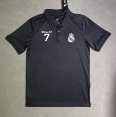 25-26 Real Madrid (#7  C.Ronaldo) Black  Thailand Polo Shirt-4728