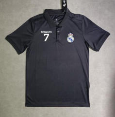 25-26 Real Madrid (#7  C.Ronaldo) Black  Thailand Polo Shirt-4728