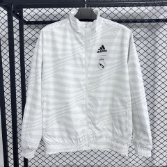 (S-3XL) 26-27 Real Madrid White Double-sided Thailand Soccer Trench Coats-8430