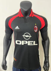 Retro Version 00-01 AC Milan Away Black&Red Thailand Soccer Jersey-0871