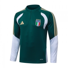 26-27 Italy Dark Green Thailand Soccer Tracksuit Top-815