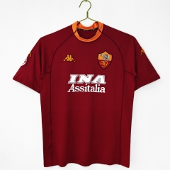 Retro Version 01-02 Roma Home Red Thailand Soccer Jersey AAA-C1046