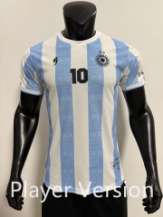 Player Version 26-27 Argentina (MARADONA  #10) Blue&White Thailand Soccer Jersey AAA-SJ