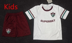 26-27 Fluminense de Feira Away White Kids/Youth Soccer Uniform-4714
