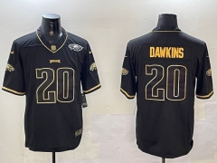 (Logo 4) Retro Version Philadelphia Eagles Black #20 NFL Jersey-0840