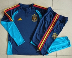 26-27 Spain Royal Blue Thailand Soccer Tracksuit -815