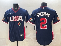 (Logo 11) 2026 World Cup USA Blue #2 MLB Jersey-0840