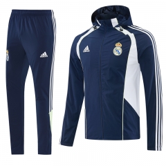 26-27 Real Madrid Royal Blue Thailand Soccer Coat Uniform With Hat-LH