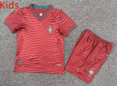 26-27 Portugal Home Red Kids/Youth Soccer Uniform-7809