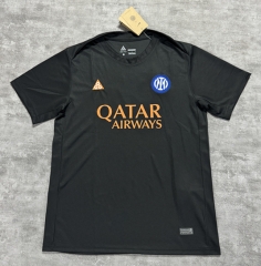 (S-4XL) 26-27 Inter Milan Black Thailand Training Soccer Jersey AAA-4506