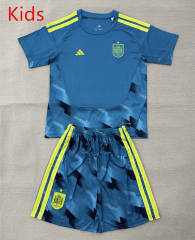 26-27 Spain Goalkeeper Laker Blue Kids/Youth Soccer Uniform-AY