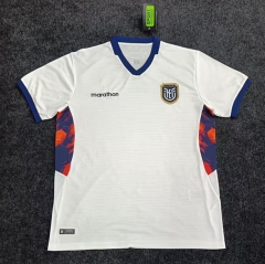 (S-4XL) 26-27 Ecuador 2nd Away White Thailand Soccer Jersey AAA-2483