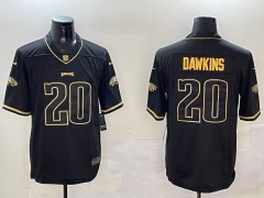 (Logo 1) Retro Version Philadelphia Eagles Black #20 NFL Jersey-0840