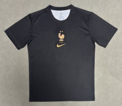 (S-4XL) 26-27 France Goalkeeper Black Thailand Soccer Jersey AAA-2633