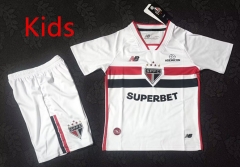 26-27 Sao Paulo Home White Kids/Youth Soccer Unifrom-4714